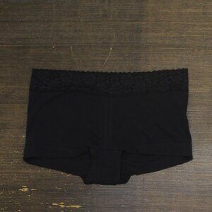 Maidenform Womens Cotton Dream Lace Boyshort Underwear 40859 Black 2XL
